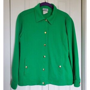 Kelly Green Long Sleeves Women's Jacket Cotton Blend Size Small LINKS brand